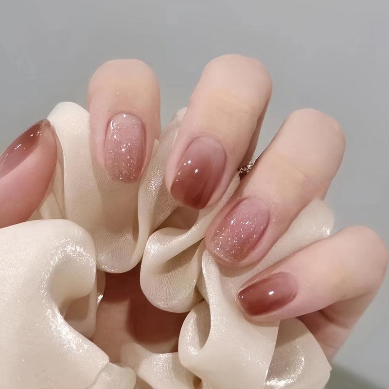 24 Pcs Gradient Coffin Press On Nails for Women & Girls
