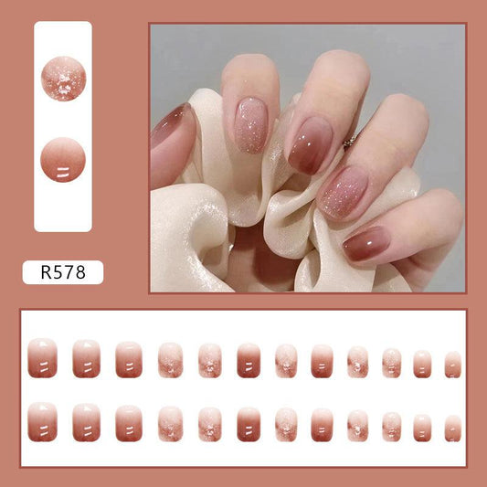 24 Pcs Gradient Coffin Press On Nails for Women & Girls