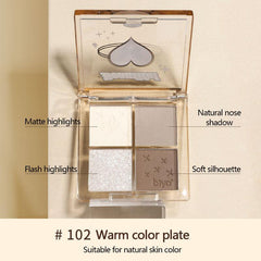 Contouring Palette Matte & Highlighter Powder Natural 3D Facial Contouring