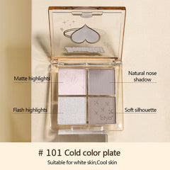 Contouring Palette Matte & Highlighter Powder Natural 3D Facial Contouring