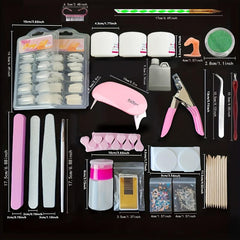 Acrylic Nail Kit for Beginners with Glitter Powder - Professional Manicure
