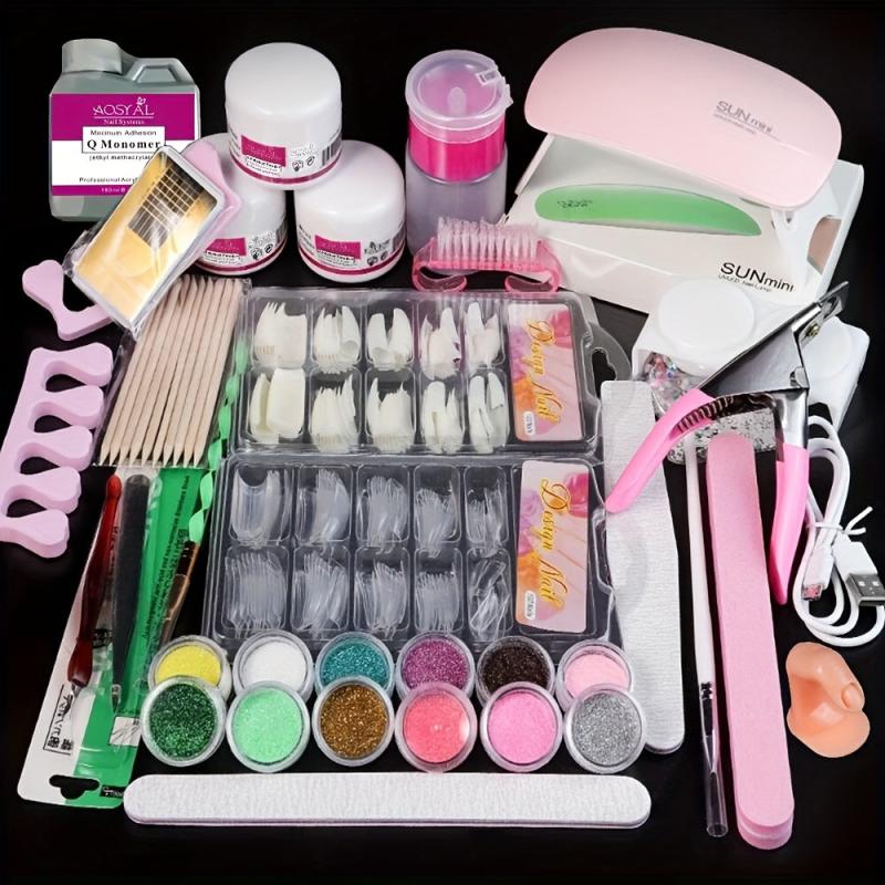Acrylic Nail Kit for Beginners with Glitter Powder - Professional Manicure