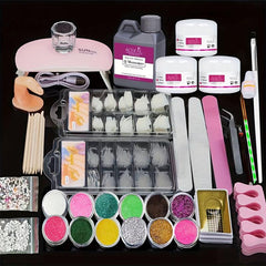 Acrylic Nail Kit for Beginners with Glitter Powder - Professional Manicure