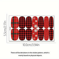 Christmas Nail Art Polish Sticker Self-adhesive Full Nail Sticker 14 Pcs Sheet
