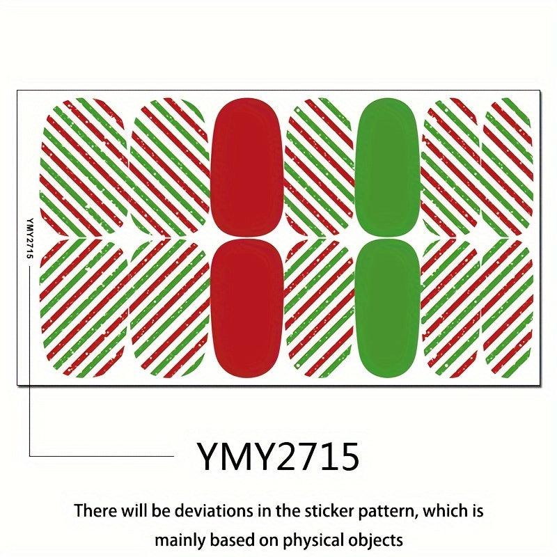 Christmas Nail Art Polish Sticker Self-adhesive Full Nail Sticker 14 Pcs Sheet