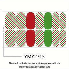 Christmas Nail Art Polish Sticker Self-adhesive Full Nail Sticker 14 Pcs Sheet