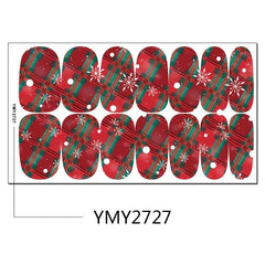 Christmas Nail Art Polish Sticker Self-adhesive Full Nail Sticker 14 Pcs Sheet