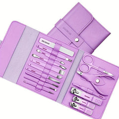 16 Pcs Nail Cutter Set Stainless Steel - Manicure Pedicure Cuticle Tool
