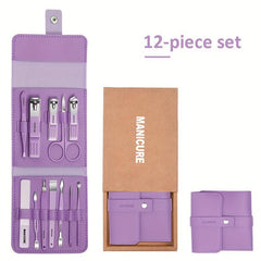 16 Pcs Nail Cutter Set Stainless Steel - Manicure Pedicure Cuticle Tool
