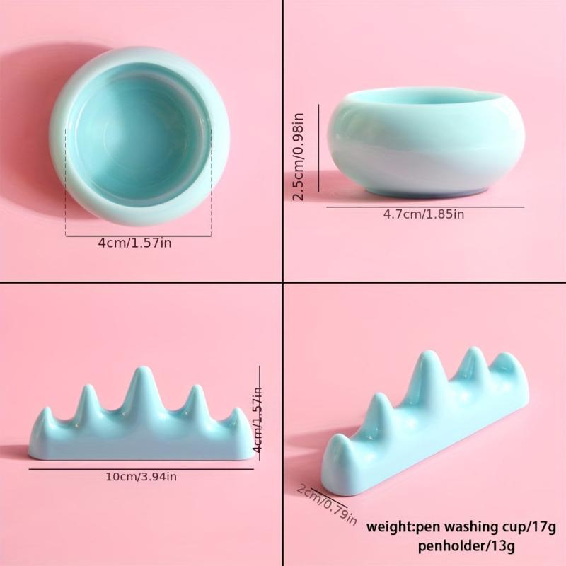 Nail Art Brush Holder Washing Cup Mountain Shape