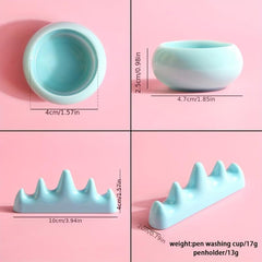 Nail Art Brush Holder Washing Cup Mountain Shape