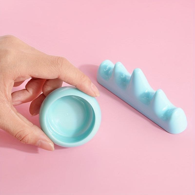 Nail Art Brush Holder Washing Cup Mountain Shape