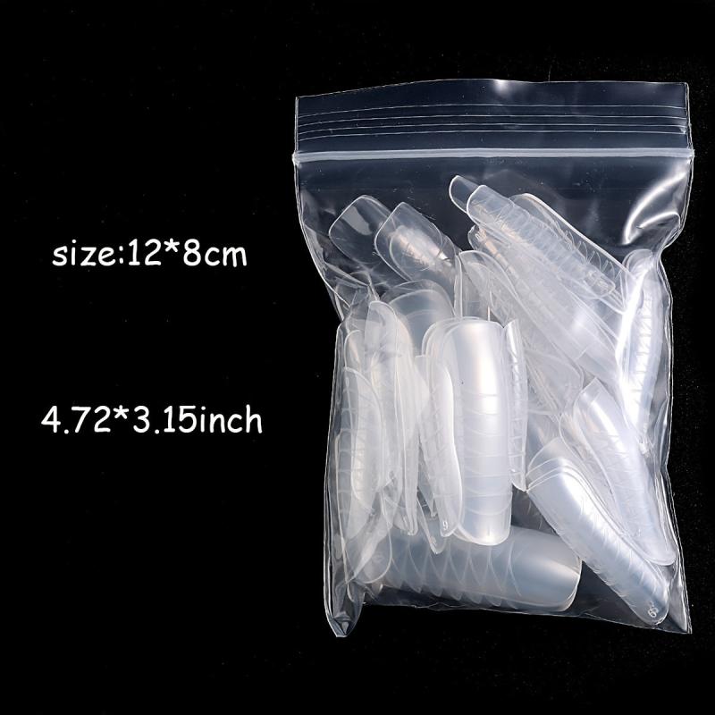 60pcs Nail Extension Stencils Clear Nail Tips Salon DIY Home Art