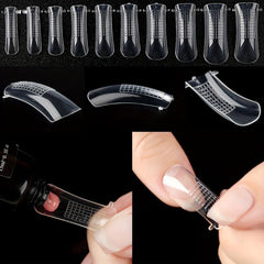 60pcs Nail Extension Stencils Clear Nail Tips Salon DIY Home Art