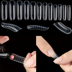 60pcs Nail Extension Stencils Clear Nail Tips Salon DIY Home Art