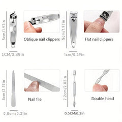 7 Pcs Professional Manicure Pedicure Scissor Set Stainless Steel Nail Clipper
