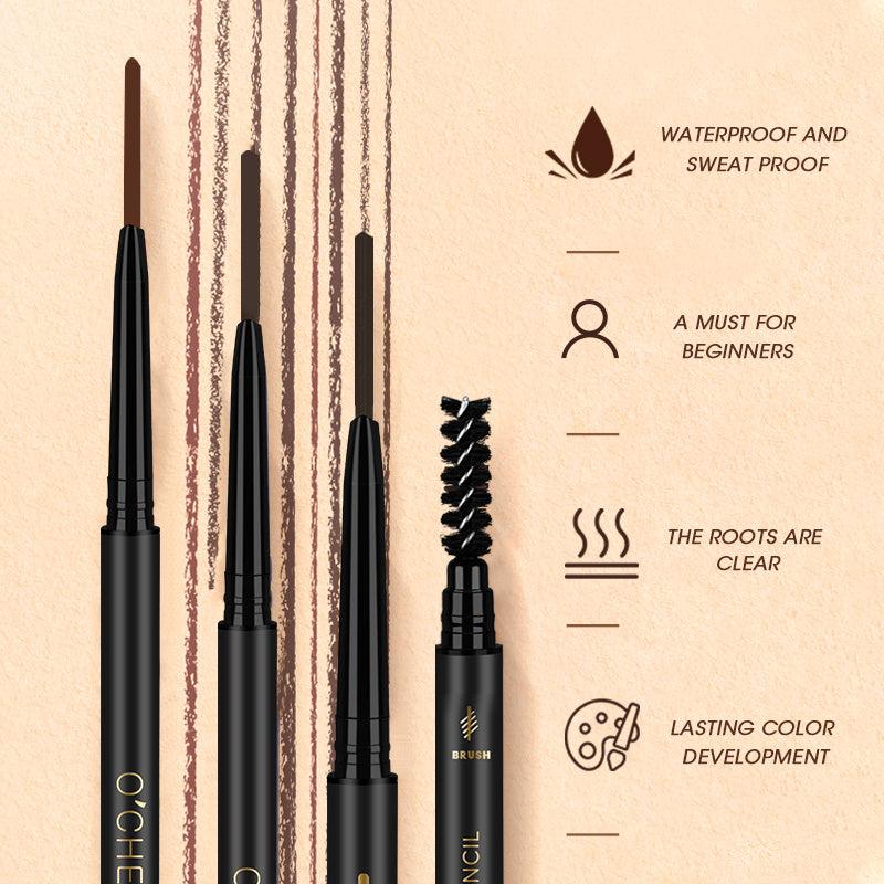 Waterproof Eyebrow Pencil 4 Colors Long Lasting with Brush