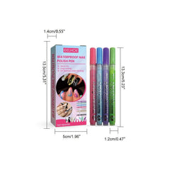 4pcs Waterproof Nail Enhancement Pens Nail Art Graffiti Drawing Pens