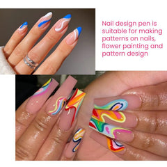 4pcs Waterproof Nail Enhancement Pens Nail Art Graffiti Drawing Pens