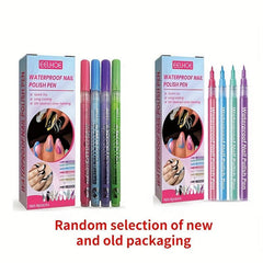 4pcs Waterproof Nail Enhancement Pens Nail Art Graffiti Drawing Pens