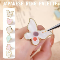 Adjustable Painting Plate Ring Nail Palette Finger Ring Eyelash Glue Holder