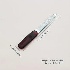 5 Pcs Stainless Steel Nail File with Plastic Handle