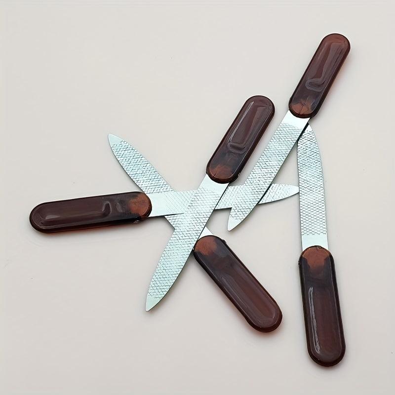 5 Pcs Stainless Steel Nail File with Plastic Handle