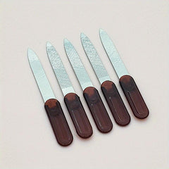 5 Pcs Stainless Steel Nail File with Plastic Handle