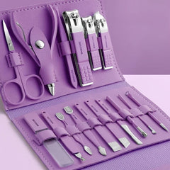 16 Pcs Stainless Steel Nail Clippers Set With Nail Scissors