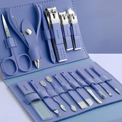 16 Pcs Stainless Steel Nail Clippers Set With Nail Scissors