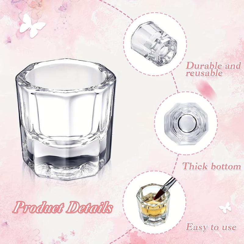 Clear Acrylic Liquid Powder Dish Bowl Cup with Steel Lid