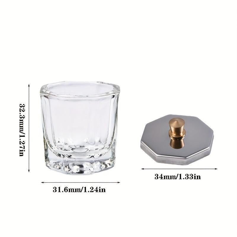 Clear Acrylic Liquid Powder Dish Bowl Cup with Steel Lid
