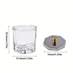 Clear Acrylic Liquid Powder Dish Bowl Cup with Steel Lid