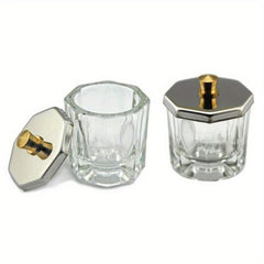 Clear Acrylic Liquid Powder Dish Bowl Cup with Steel Lid