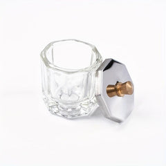 Clear Acrylic Liquid Powder Dish Bowl Cup with Steel Lid