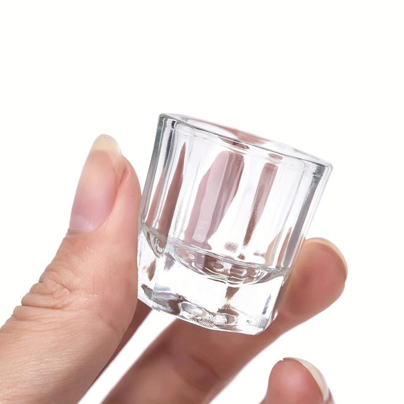 Clear Acrylic Liquid Powder Dish Bowl Cup with Steel Lid