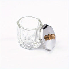 Clear Acrylic Liquid Powder Dish Bowl Cup with Steel Lid