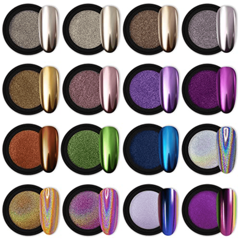 Metallic Mirror Effect Nail Powder for Nail Art Gel Polish