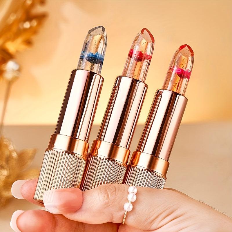Crystal Petal Temperature Changing Lipstick Long Lasting Moisturizing Jelly