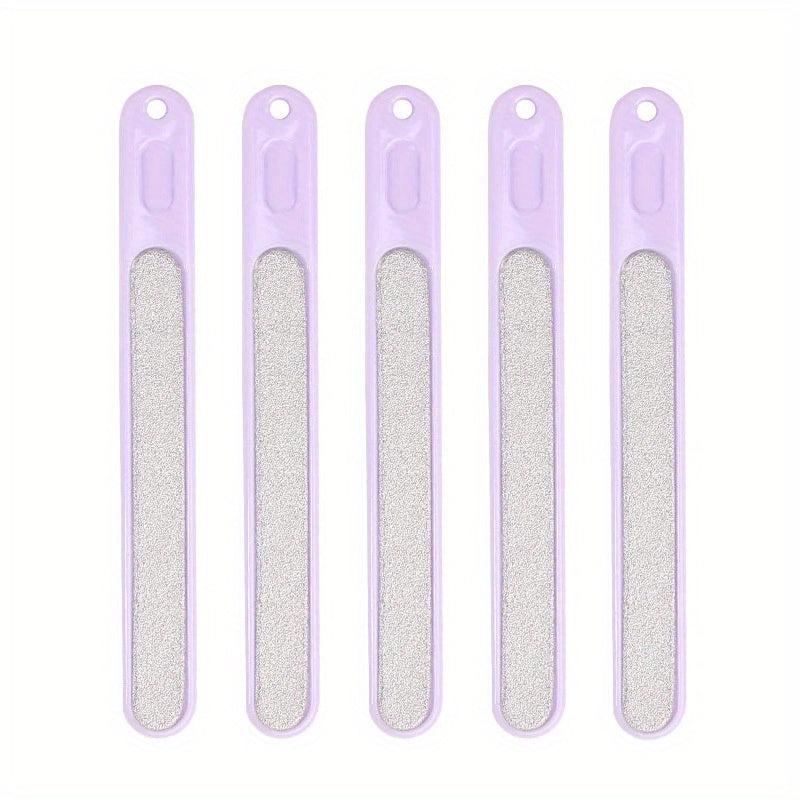 5 Pcs Stainless Steel Metal Nail File w/ Plastic Handle Grooming Tool