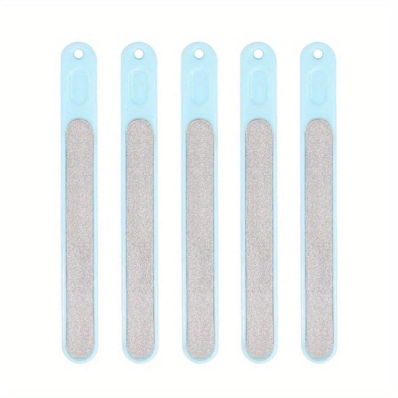 5 Pcs Stainless Steel Metal Nail File w/ Plastic Handle Grooming Tool