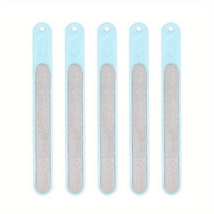 5 Pcs Stainless Steel Metal Nail File w/ Plastic Handle Grooming Tool