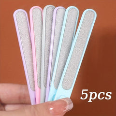 5 Pcs Stainless Steel Metal Nail File w/ Plastic Handle Grooming Tool