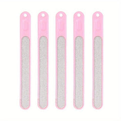5 Pcs Stainless Steel Metal Nail File w/ Plastic Handle Grooming Tool