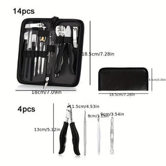 14pcs Stainless Steel Pedicure Set Toe Nail Clippers Ingrown Toenails Nippe
