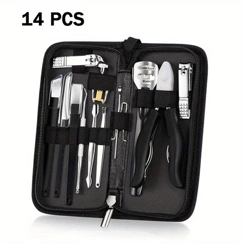 14pcs Stainless Steel Pedicure Set Toe Nail Clippers Ingrown Toenails Nippe