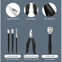 14pcs Stainless Steel Pedicure Set Toe Nail Clippers Ingrown Toenails Nippe