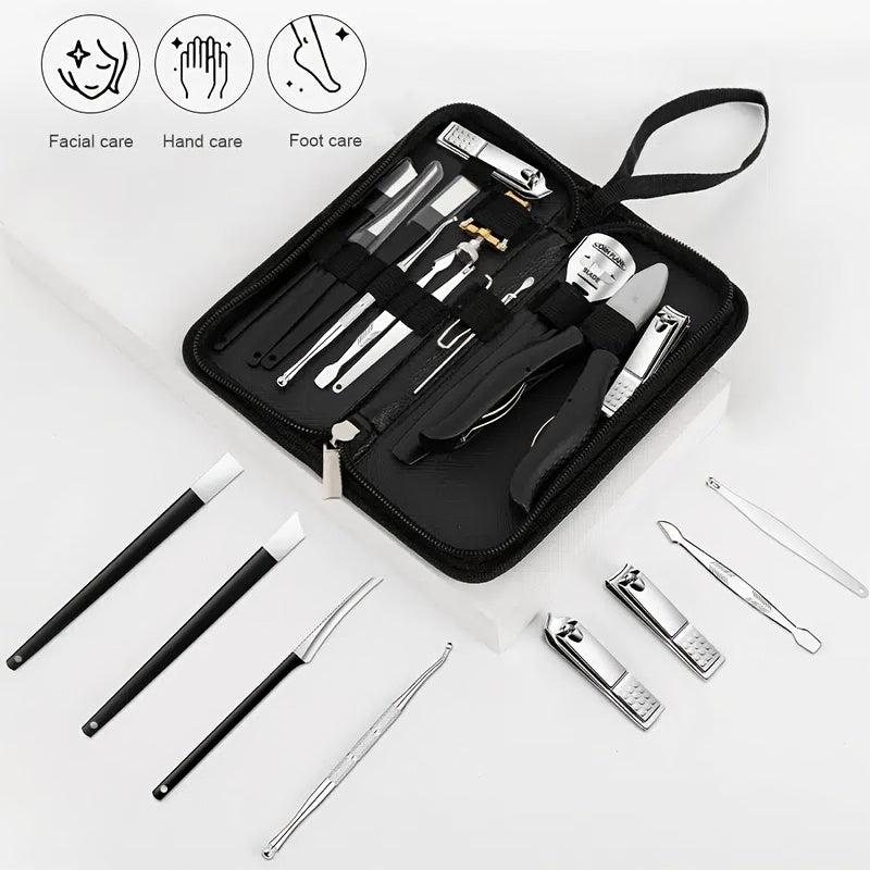 14pcs Stainless Steel Pedicure Set Toe Nail Clippers Ingrown Toenails Nippe
