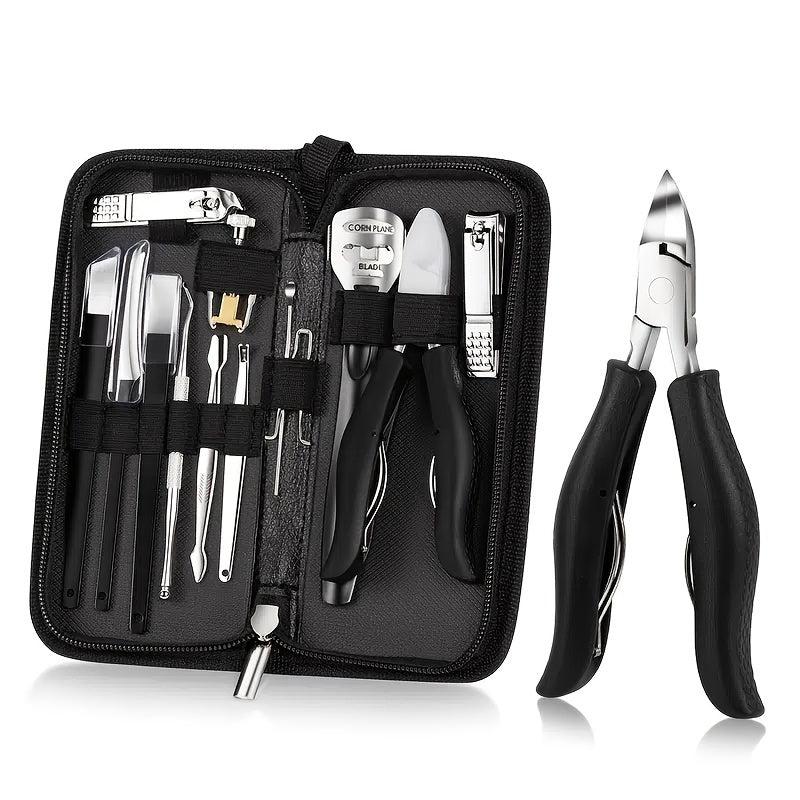 14pcs Stainless Steel Pedicure Set Toe Nail Clippers Ingrown Toenails Nippe