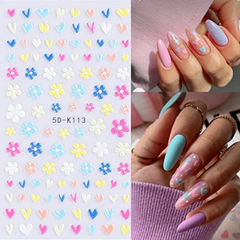 5D Daisy Flower Nail Art Stickers Self Adhesive Decals
